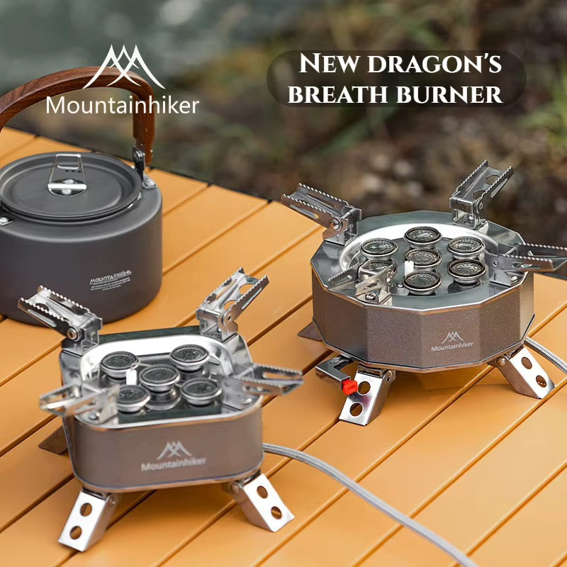 MOUNTAINHIKER Faltbarer Gas-Kocher für Camping und Outdoor in Schwarz und Silber, 6400W - Bild 3