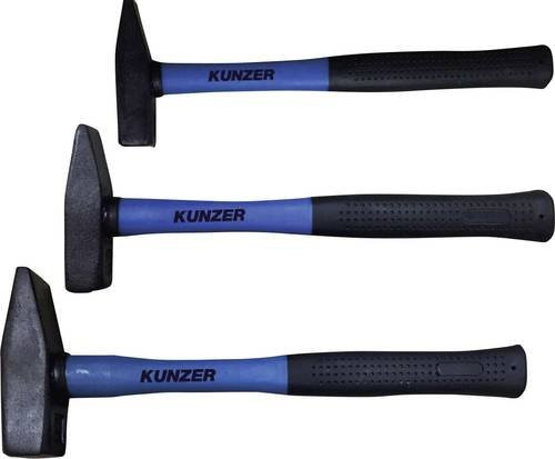 Kunzer Schlosserhammer 7HSF03 mit Glasfaserstiel und Stahlkopf, Farbe: Mehrfarbig, Gewicht: 2,22 kg, Länge: 370 mm - Bild 1