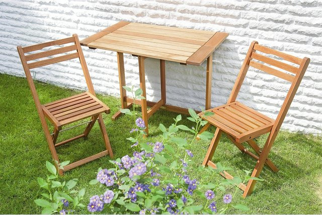 Merxx Gartenmöbelgruppe Porto 3-teiliges Set aus geöltem Eukalyptusholz in Braun, B/T/H: 208,9 x 90 x 60 cm - Bild 1