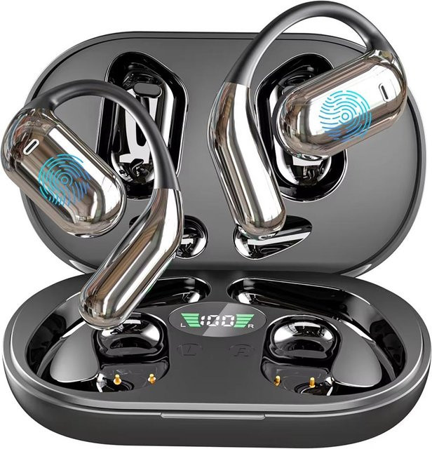 QINQING KI Übersetzer Ohrhörer mit Geräuschunterdrückung für 144 Sprachen, Bluetooth In-Ear Headset mit Echtzeit-Sprachübersetzung in Schwarz - Bild 1