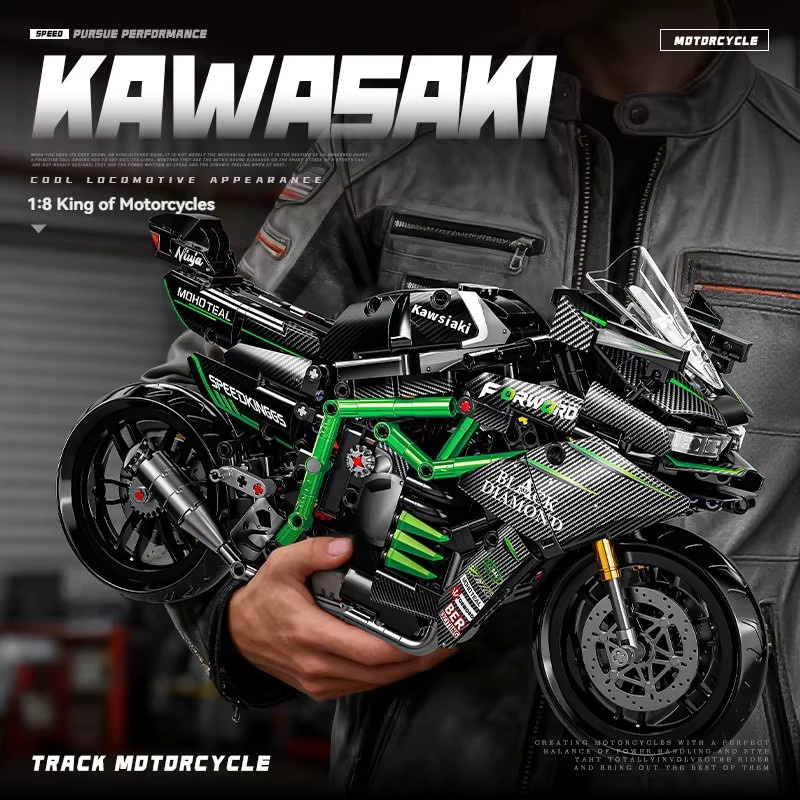 HUATEC City Motorrad, Bausteine-Set, 1:8, 812 Teile - Bild 2
