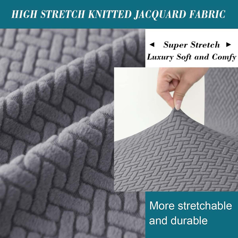 Waschbare Stretch Barhockerbezüge aus Jacquard für Rechteck- und Schminkhocker - Bild 3