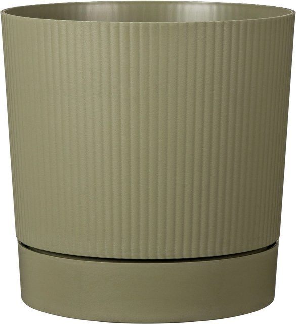 Scheurich Pflanztopf Lino+ in Moosgrün mit vertikalen Rillen, Durchmesser: 46,7 cm, Höhe: 46 cm - Bild 1