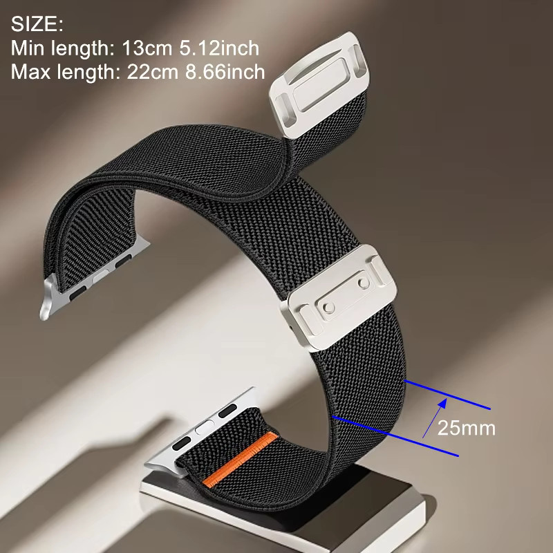 Magnetisches Armband, Textil, Schwarz, Unisex, für Apple Watch - Bild 4