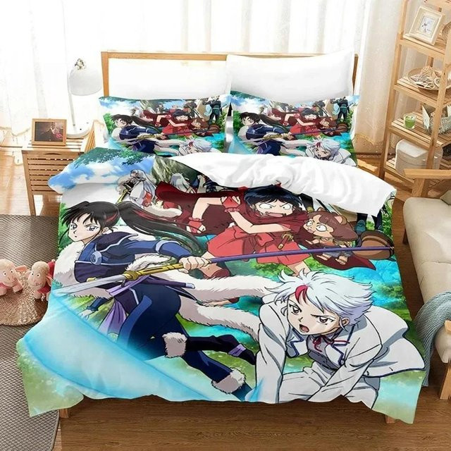 Inuyasha 3D Anime Bettwäsche Set aus Mikrofaser, Mehrfarbig, B/H: 70 x 133 cm - Bild 1
