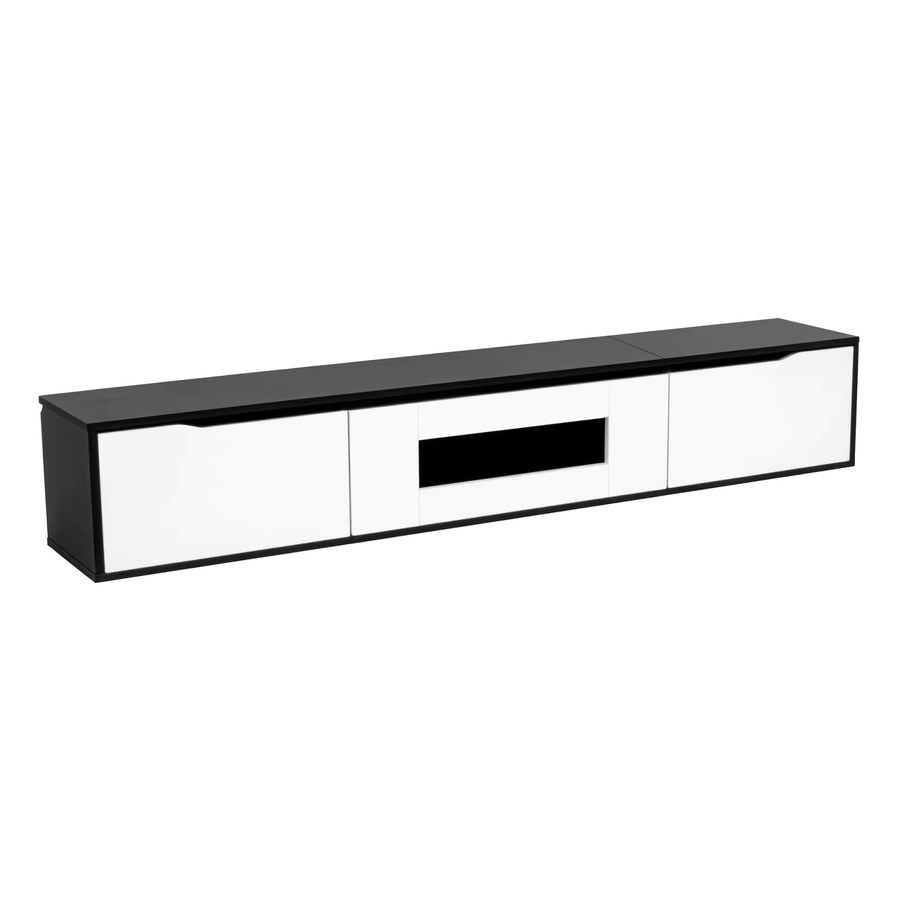 Anajqaqia TV-Schrank mit LED-Beleuchtung in Weiß und Braun, hochglänzendes Lowboard für dein Wohnzimmer, B/T/H: 180 x 35 x 30 cm - Bild 3