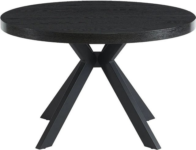 Vente-unique Esstisch Komoni aus MDF und Stahl in Schwarz matt, ausziehbar, B/T/H: 170 x 120 x 76 cm - Bild 1