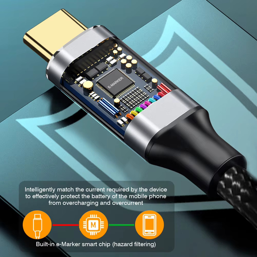 Byscoon USB C Verlängerungskabel Typ C auf Typ C, 10 Gbit/s USB 3.1 Gen2, PD 100W QC 4.0 Schnellladekabel, 4K 60Hz, Schwarz - Bild 4