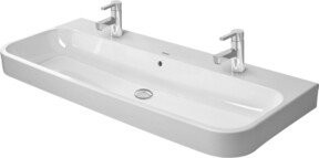 Duravit Möbelwaschtisch Happy D.2 in Weiß mit 2 HL, ÜL und Hahnlochbank, B: 120 cm, T: 50,5 cm - Bild 1