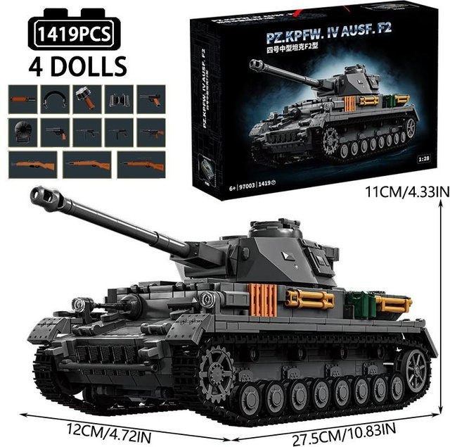 Militär Panzer IV Panzer, Bausteine, 1:28, ab 14 Jahren - Bild 1
