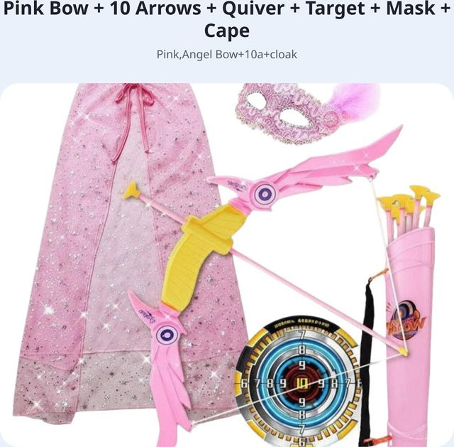 Binchi Bogenschützen-Werkzeug und Pfeilset mit Zielscheibe, Sportspielzeug, Rosa / Pink - Bild 1