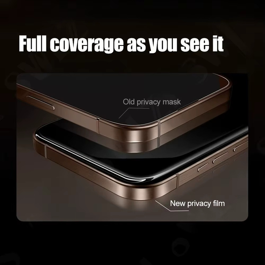 Anri Spy Vollbildschutz Set aus Hartglas für iPhone 11 bis iPhone 17 Pro Max, 4 Stück, transparent - Bild 3