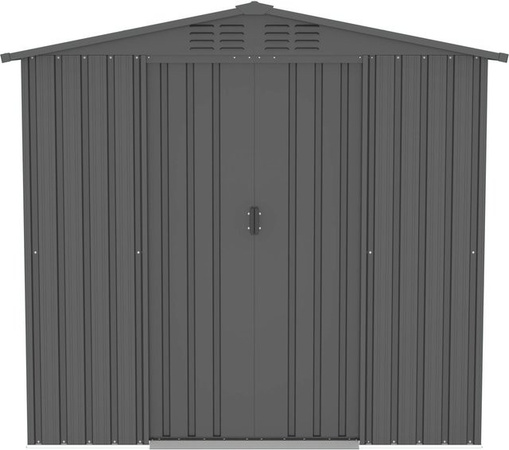 Tepro Metallgerätehaus Flex Shed Large aus verzinktem Stahlblech, Anthrazit, B: 202 cm, T: 182,5 cm, H: 118,6 cm