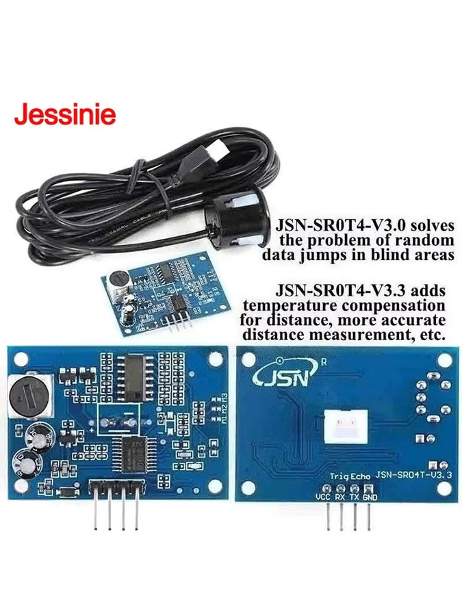 Jessinie JSN-SR04T Wasserdichtes Ultraschallmodul V3.3 in Blau für Arduino zur integrierten Abstandsmessung - Bild 2