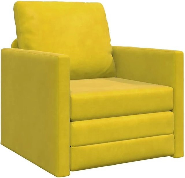 vidaXL Schlafsofa aus Samt in Dunkelgelb, B/T/H: 74 x 77 x 81 cm - Bild 1