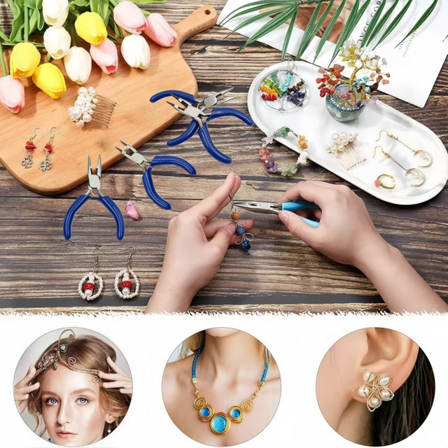 Mini-Spitzzange in Blau für DIY Schmuckwerkzeuge und die Herstellung von Mini-Ornamenten - Bild 1
