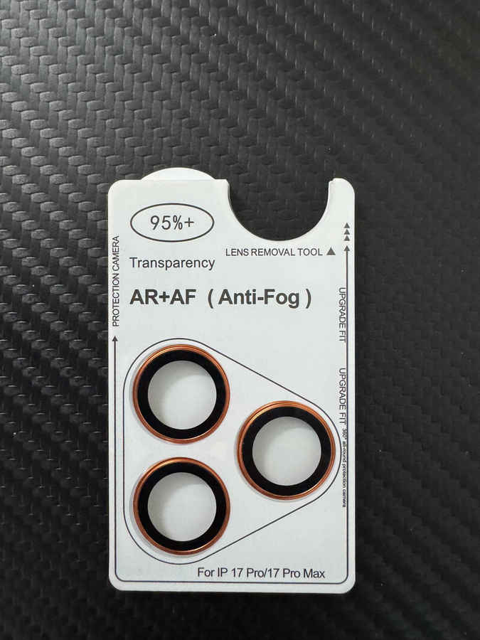 Apple iPhone 17 Pro Max AR Antibeschlag Schutzfolie aus gehärtetem Glas mit Rückfahrkamera-Ausschnitt in Silber, Orange, Grau und Blau - Bild 2