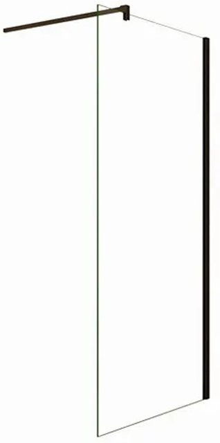 Duschparadies Walk In Duschwand mit Nano Glas und Schwarzrahmen, Farbe Transparent/Schwarz, B/H: 30 x 200 cm, Glasstärke: 8 mm - Bild 1