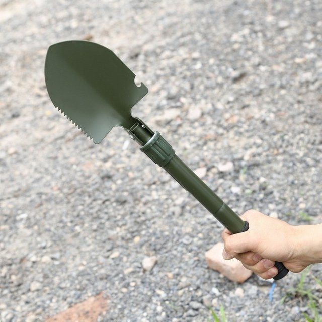 YTYIN Multifunktionale Klappschaufel Tragbarer Notfall-Spaten in Grün für Outdoor und Abenteuer - Bild 1