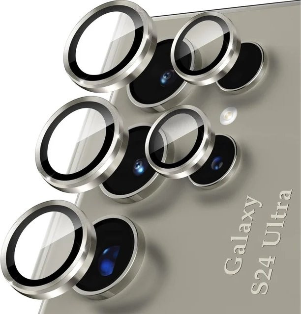 Samsung Kamera-Schutzring mit Objektiv-Abdeckung für Galaxy S25 S24 Plus S23 Ultra in Silber - Bild 1