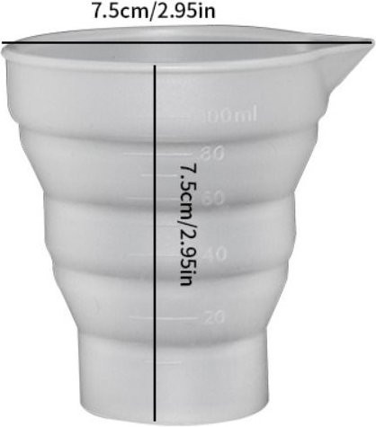 Siyuanprotr Faltbarer Silikon-Messbecher mit Skala in Weiß, 100 ml - Bild 1