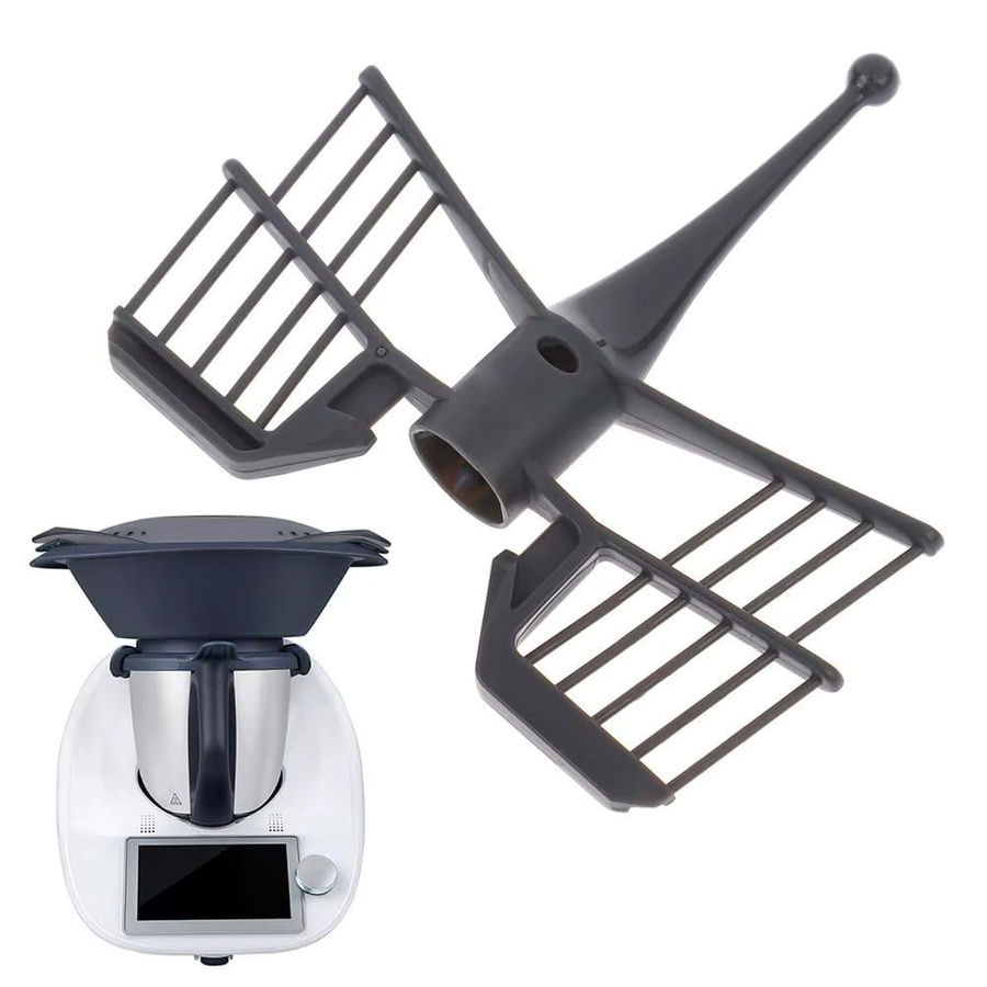 Schmetterlingsförmiger Rührer und Schaber in Grau kompatibel mit Vorwerk Thermomix TM31 TM5 TM6 Küchenzubehör - Bild 2