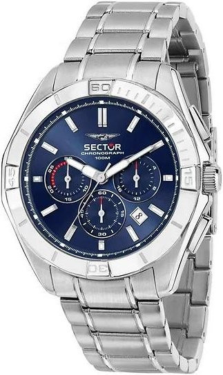 Sector Chronograph, Edelstahl, blaues Zifferblatt, Quarz, Herrenuhr - Bild 1