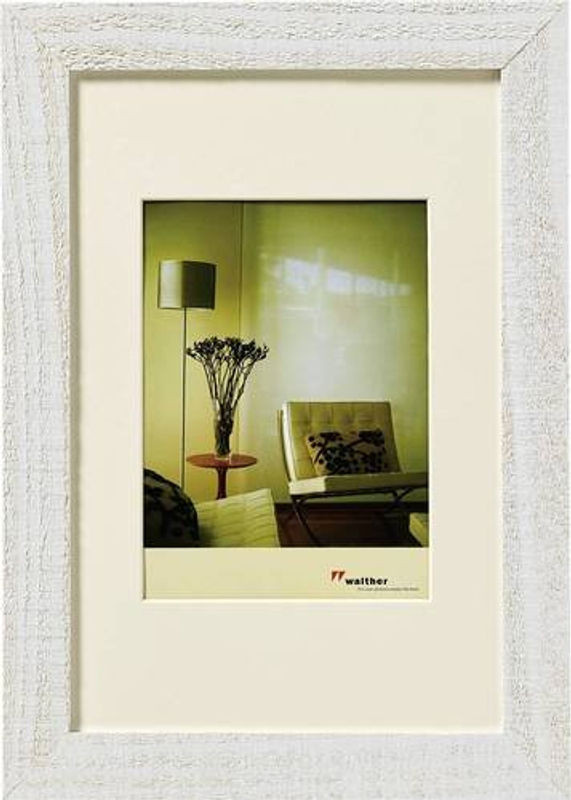 Walther Design Bilderrahmen aus Holz in Weiß mit Passepartout für die Wandmontage oder Tischaufstellung, Format: 20 x 30 cm - Bild 1