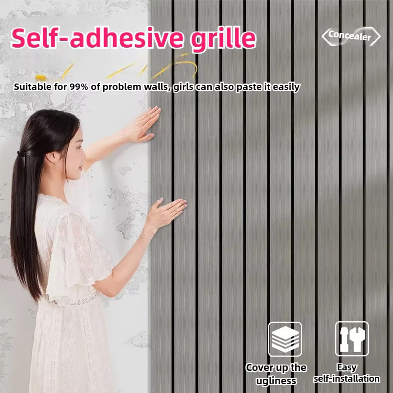 3M Neue Grille 3D Wandaufkleber Selbstklebend Wasserdicht und Verdickt in Modernem Streifen-Design - Bild 2