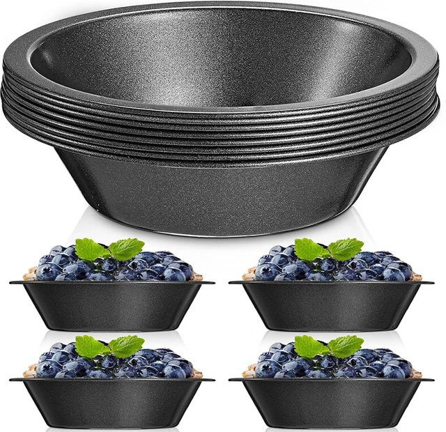Venlohome 4-teiliges Antihaft-Backset aus Karbonstahl in Schwarz, runde Tortenformen und Eierkuchenformen, Durchmesser: 12,7 cm (5 Zoll) - Bild 1