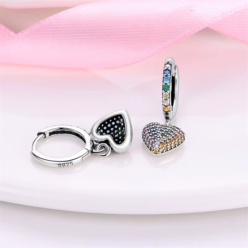 Creolen 925 Sterling Silber, Zirkon, Damen - Bild 2