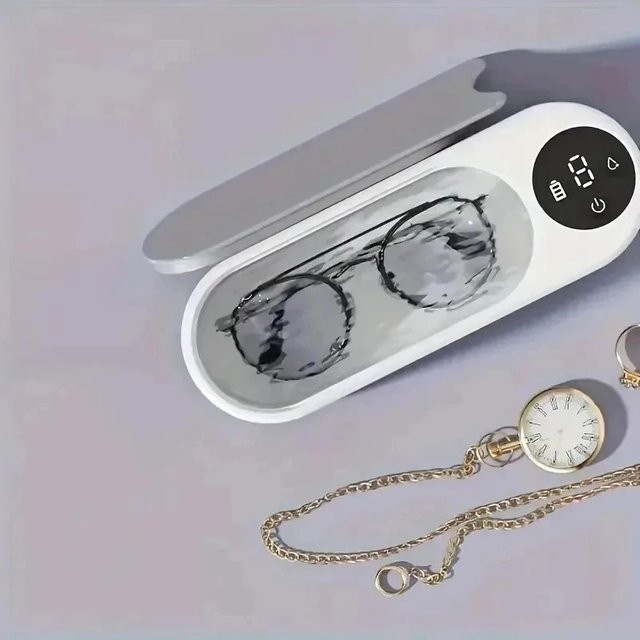 MJYIWANG Hochfrequenz-Brillenreiniger Kabellose Multifunktions-Reinigungsmaschine für Brillen und Accessoires in Weiß - Bild 1