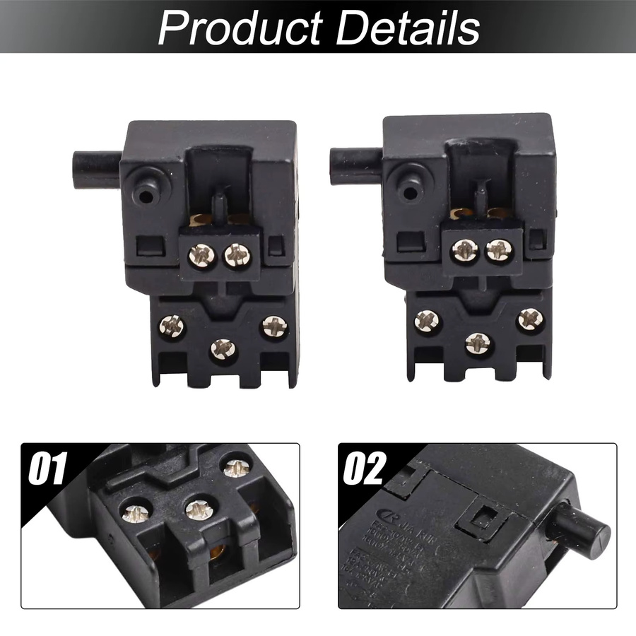 Makita Ersatzteil Set: 2 Stück Schalter für Gehrungssägen 5903R 5103R 5143R UC3530A UC4030A LS1013 - Bild 5