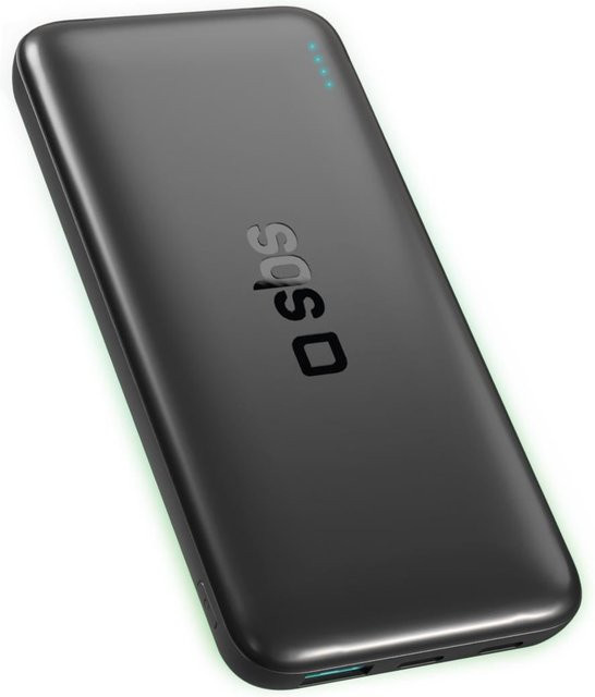 SBS Infinity PowerBank 10.000 mAh mit USB-A und USB-C, Schwarz - Bild 1