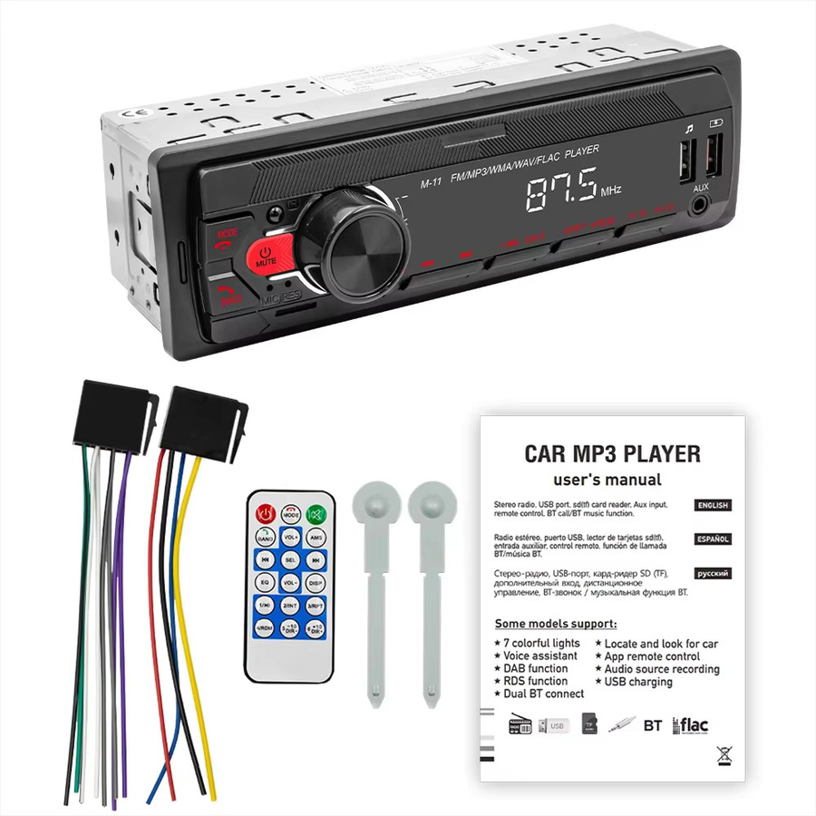 BQCC Autoradio-Stereo-Player mit Bluetooth, FM-Radio, MP3, USB, SD und AUX-Eingang in Schwarz - Bild 3