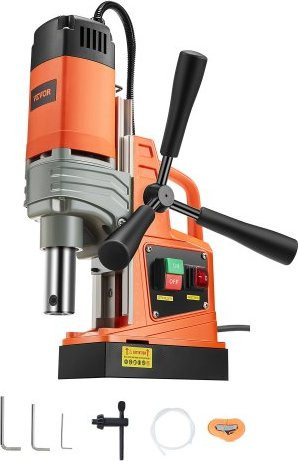 VEVOR Profi Magnetbohrmaschine 1300 W, Magnetkernbohrsystem in Orange mit 810 U/min und 13000 N Bohrkraft für Metalloberflächen - Bild 1