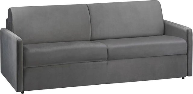 Vente-unique Schlafsofa Calife in Anthrazitgrau mit Samtbezug und Breite: 190 cm - Bild 1