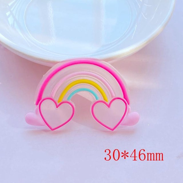 10 Stück Yiran Bag Regenbogen Cartoon Basteldekoration aus transparentem PVC in Weiß und Multicolour für DIY Scrapbook und Handy-Verzierung - Bild 1