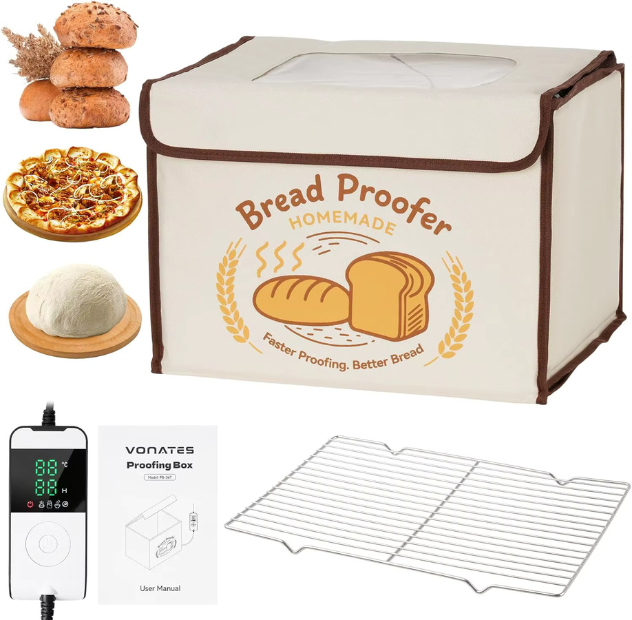 GEMITTO Faltbare Brotgärbox mit Temperaturregelung und Timer aus Edelstahl zum Backen von Brot und Pizza - Bild 2