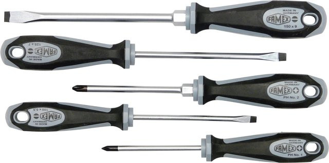 FAMEX 7705-5 Schraubendreher Satz, 5-teilig, Schwarz, Edelstahl - Bild 1