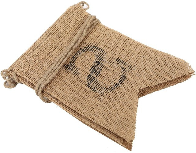 GoolRC Jute Wimpel Banner Miss to Mrs in Beige als Wandbehang für Hochzeit und Valentinstag - Bild 1