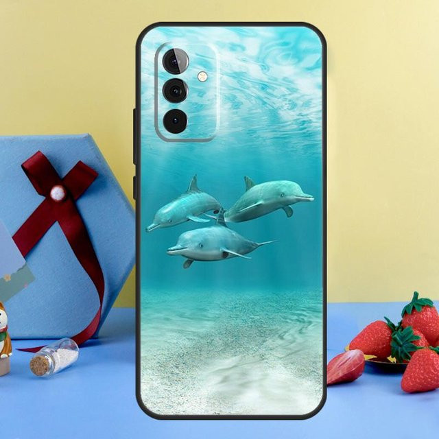 Samsung Galaxy Schutzhülle Ozean Delfin Design in Blau für verschiedene Modelle wie A15 A17 A55 A35 A32 A52 A13 A33 A53 A14 A34 A54 A06 A16 A26 A36 A56 A23 - Bild 1