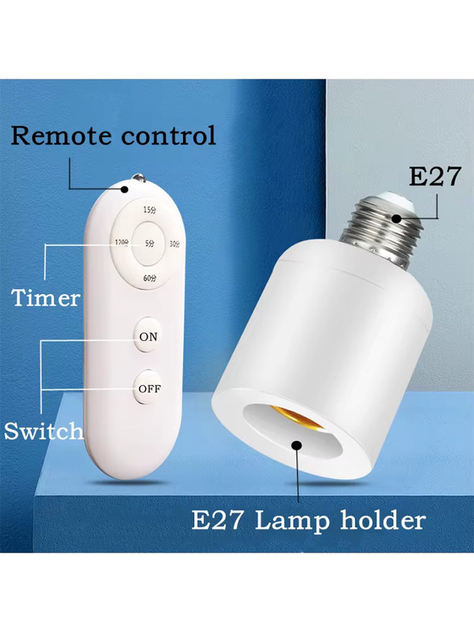 Szaoju Smart E27 Lampenfassung mit Fernbedienung und Timer in Weiß - Bild 5