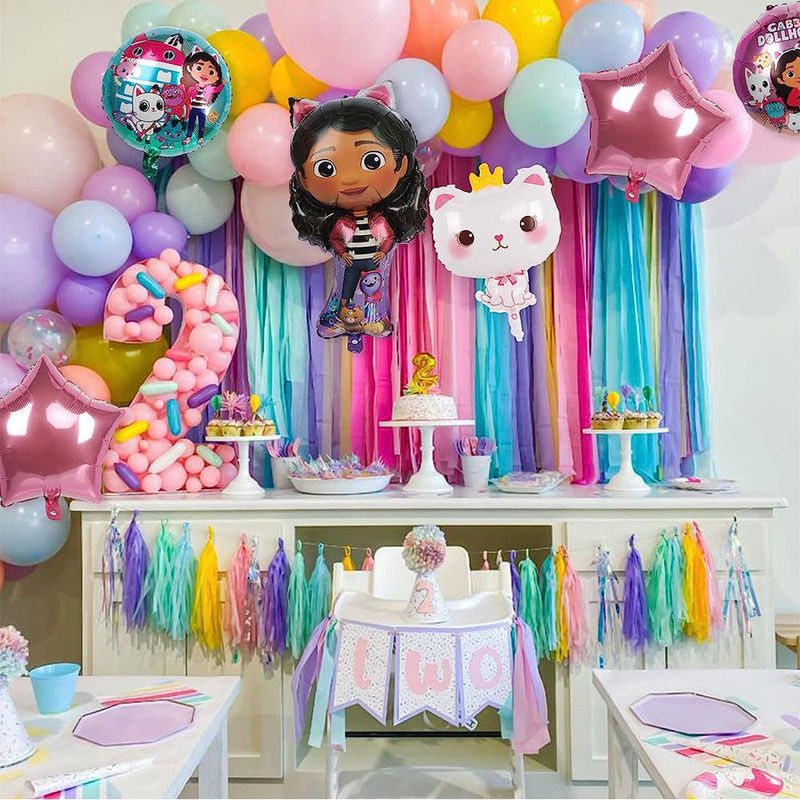 6 Stück Gabby Puppe Aluminiumfolienballons für Kindergeburtstage, mehrfarbig - Bild 5
