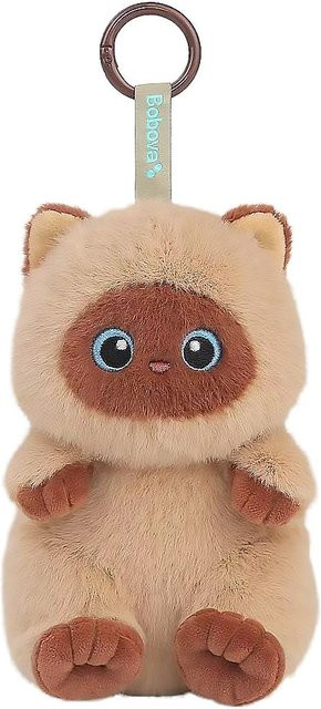 Schlüsselanhänger Katzen-Plüsch, beige, Unisex - Bild 1