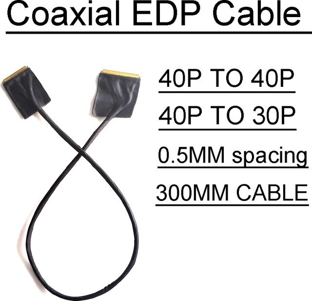 40-Pin auf 30-Pin Koaxial EDP Bildschirmkabel für Typ-C oder DisplayPort zu EDP Antriebsplatine, Schwarz, unterstützt 4K 1080P 2K LCD-Bildschirme - Bild 1