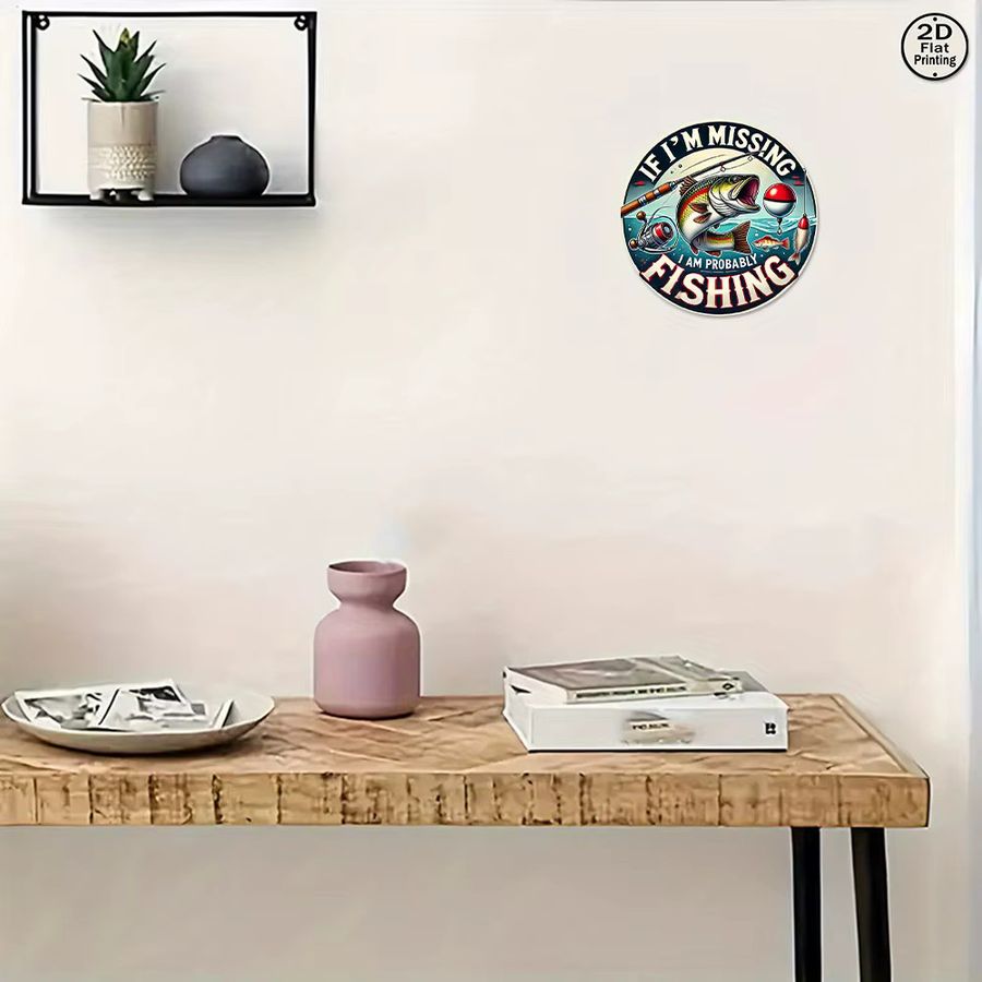 Potdemiel Metall Wanddekor Vintage Blechschild mit Angel-Spruch für Männerhöhle und Hütte - Bild 6