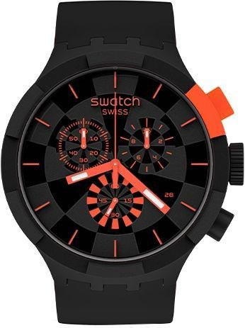 Swatch Armbanduhr, Analoguhr, Kunststoff, Schwarz, Herren - Bild 1