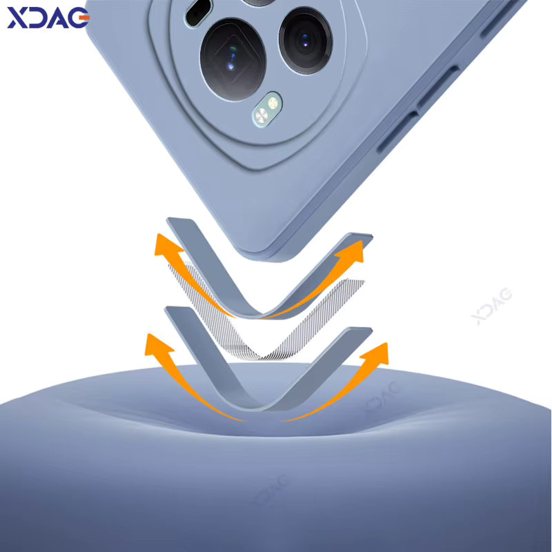 Quadratische Flüssigsilikon-Handyhülle für Honor Magic 6 Pro Ultimate 5G in Schwarz mit Kameraschutz - Bild 2