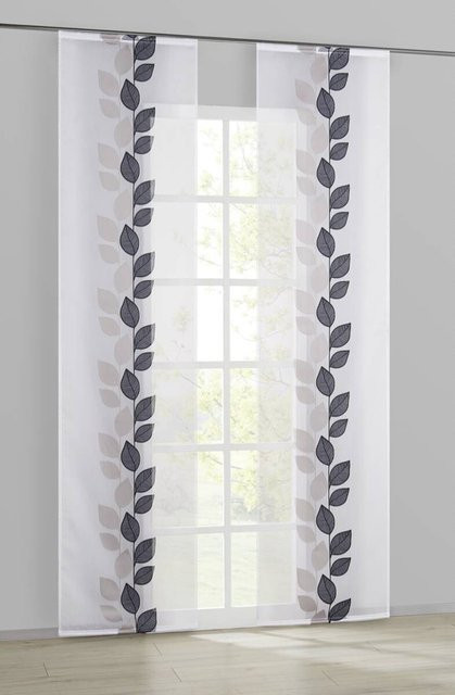 POCOline Schiebevorhang Pantheon halbtransparent schwarz B: 60 cm, H: 245 cm - Bild 1